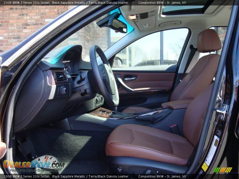 2006 BMW 3 Series 330i Sedan Black Sapphire Metallic / Terra/Black Dakota Leather Photo #11