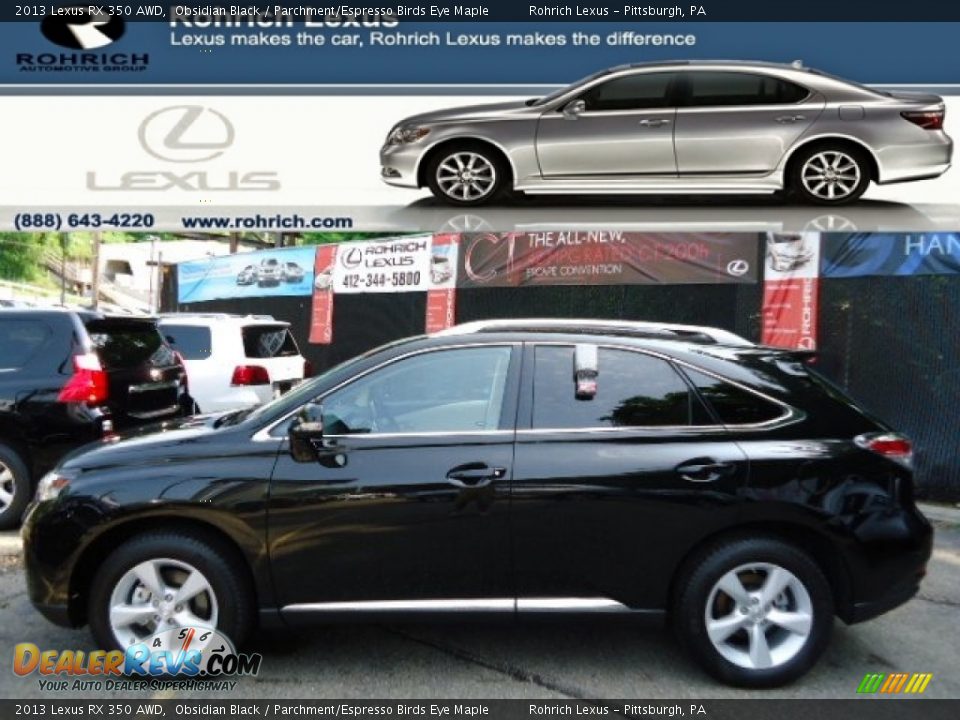 2013 Lexus RX 350 AWD Obsidian Black / Parchment/Espresso Birds Eye Maple Photo #1