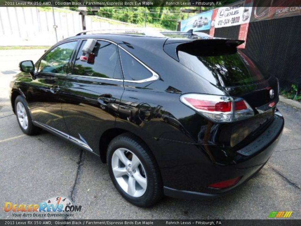 2013 Lexus RX 350 AWD Obsidian Black / Parchment/Espresso Birds Eye Maple Photo #2