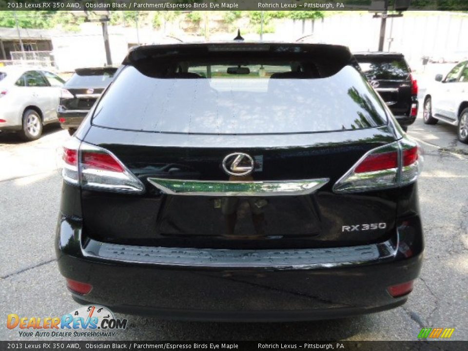 2013 Lexus RX 350 AWD Obsidian Black / Parchment/Espresso Birds Eye Maple Photo #3