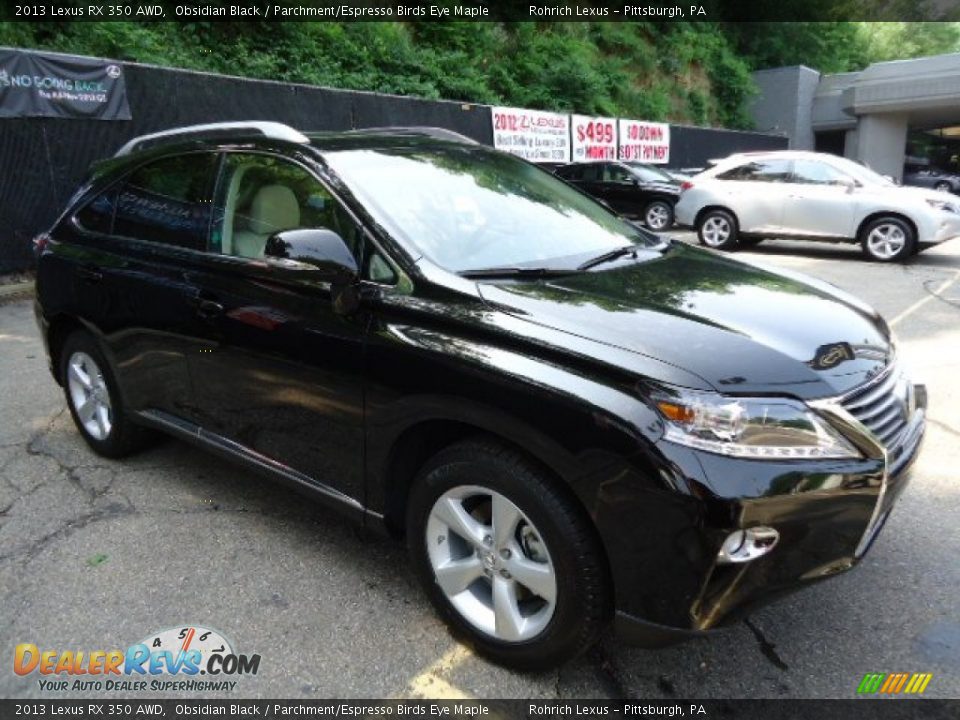 2013 Lexus RX 350 AWD Obsidian Black / Parchment/Espresso Birds Eye Maple Photo #6
