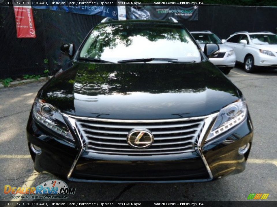 2013 Lexus RX 350 AWD Obsidian Black / Parchment/Espresso Birds Eye Maple Photo #7
