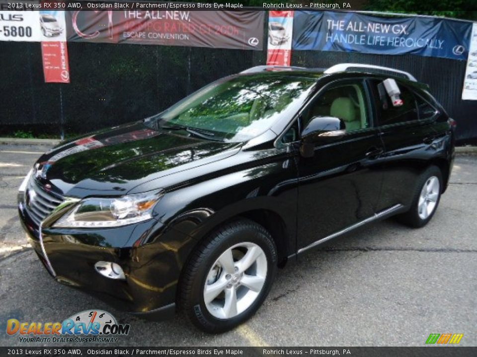 2013 Lexus RX 350 AWD Obsidian Black / Parchment/Espresso Birds Eye Maple Photo #8
