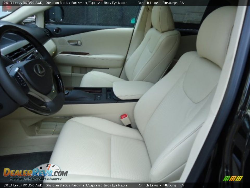 2013 Lexus RX 350 AWD Obsidian Black / Parchment/Espresso Birds Eye Maple Photo #10