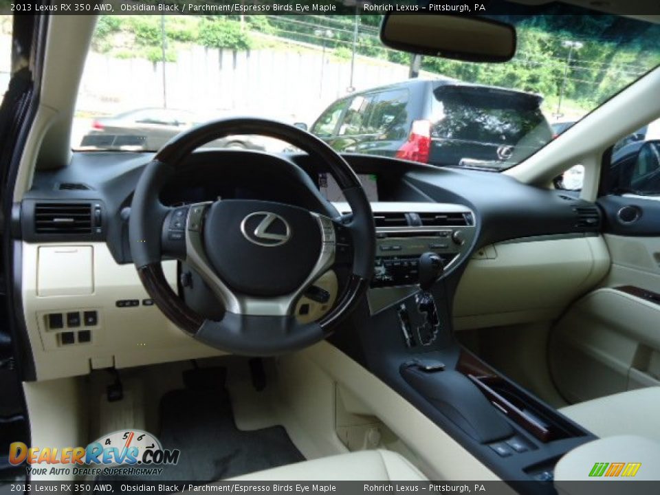 2013 Lexus RX 350 AWD Obsidian Black / Parchment/Espresso Birds Eye Maple Photo #12