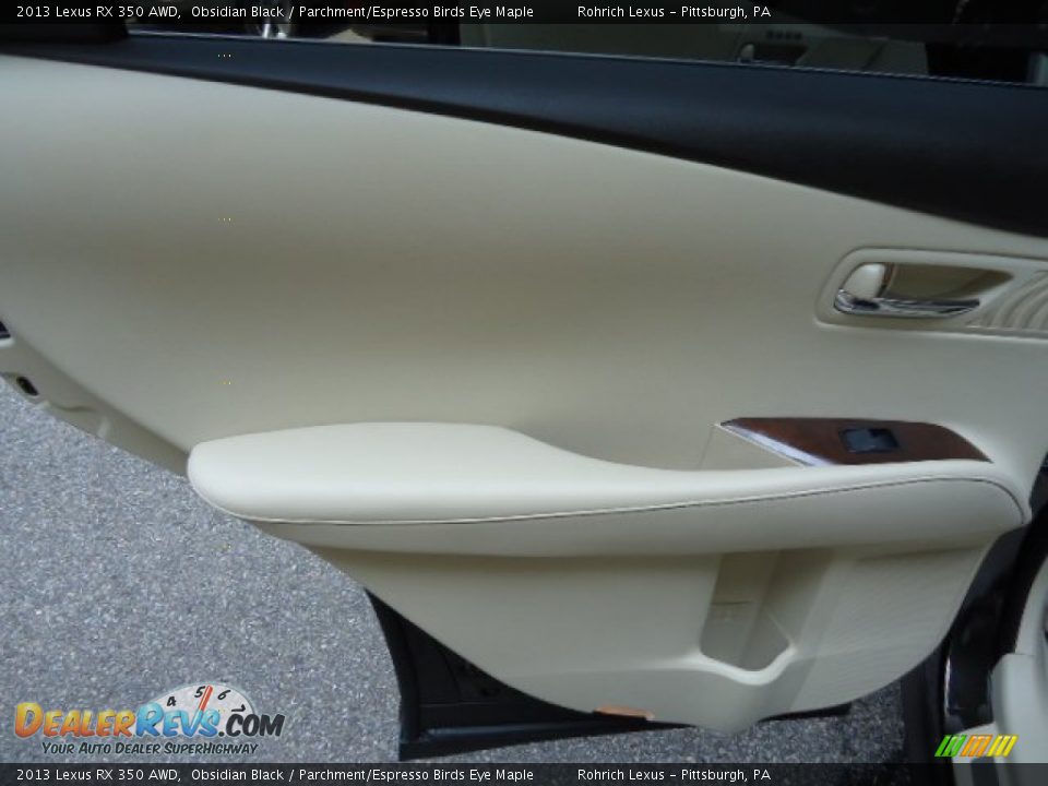 2013 Lexus RX 350 AWD Obsidian Black / Parchment/Espresso Birds Eye Maple Photo #13