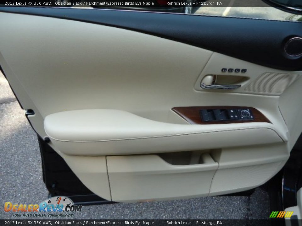 2013 Lexus RX 350 AWD Obsidian Black / Parchment/Espresso Birds Eye Maple Photo #14