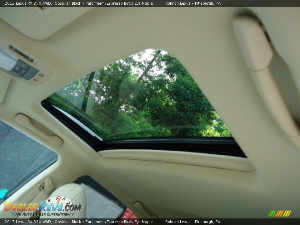 2013 Lexus RX 350 AWD Obsidian Black / Parchment/Espresso Birds Eye Maple Photo #16