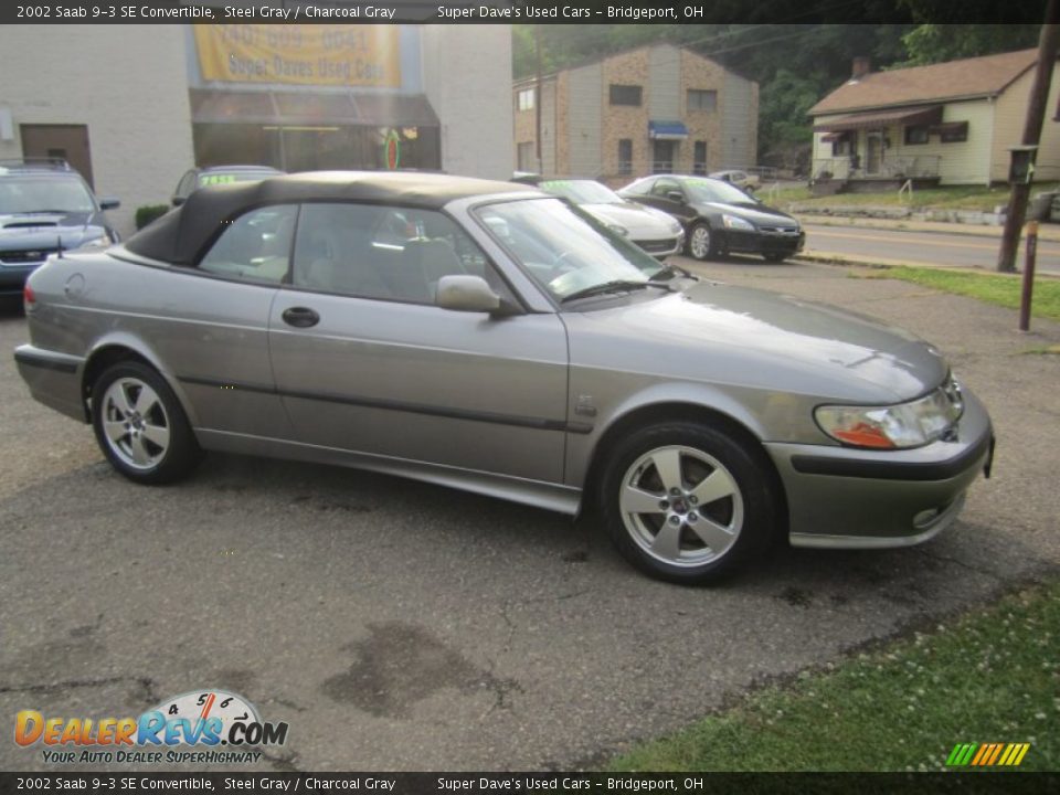 2002 Saab 9-3 SE Convertible Steel Gray / Charcoal Gray Photo #1