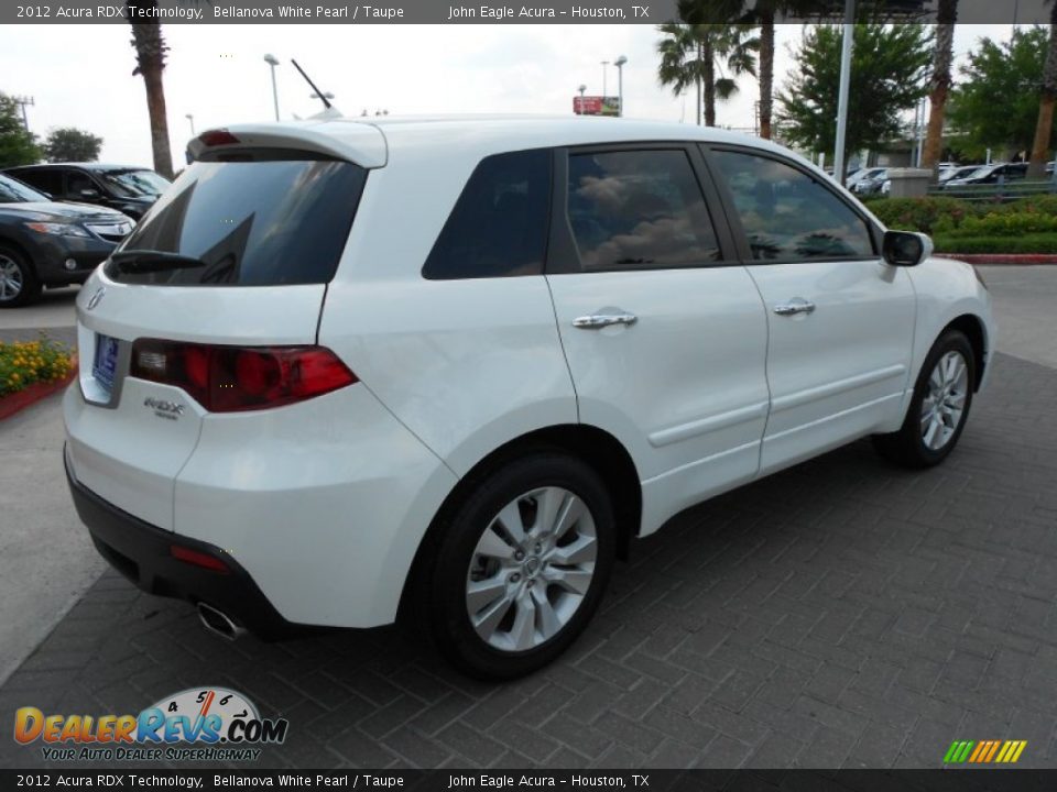 2012 Acura RDX Technology Bellanova White Pearl / Taupe Photo #7