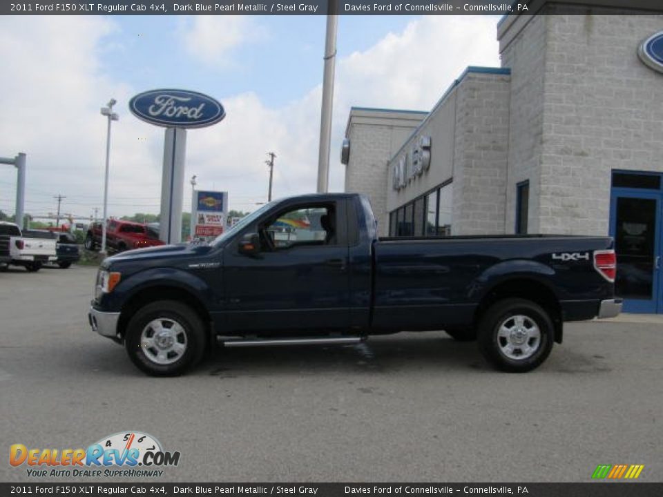 2011 Ford F150 XLT Regular Cab 4x4 Dark Blue Pearl Metallic / Steel Gray Photo #2