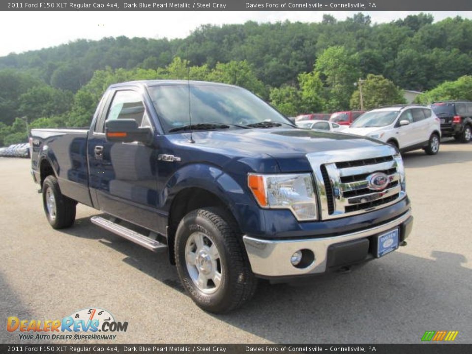 2011 Ford F150 XLT Regular Cab 4x4 Dark Blue Pearl Metallic / Steel Gray Photo #4