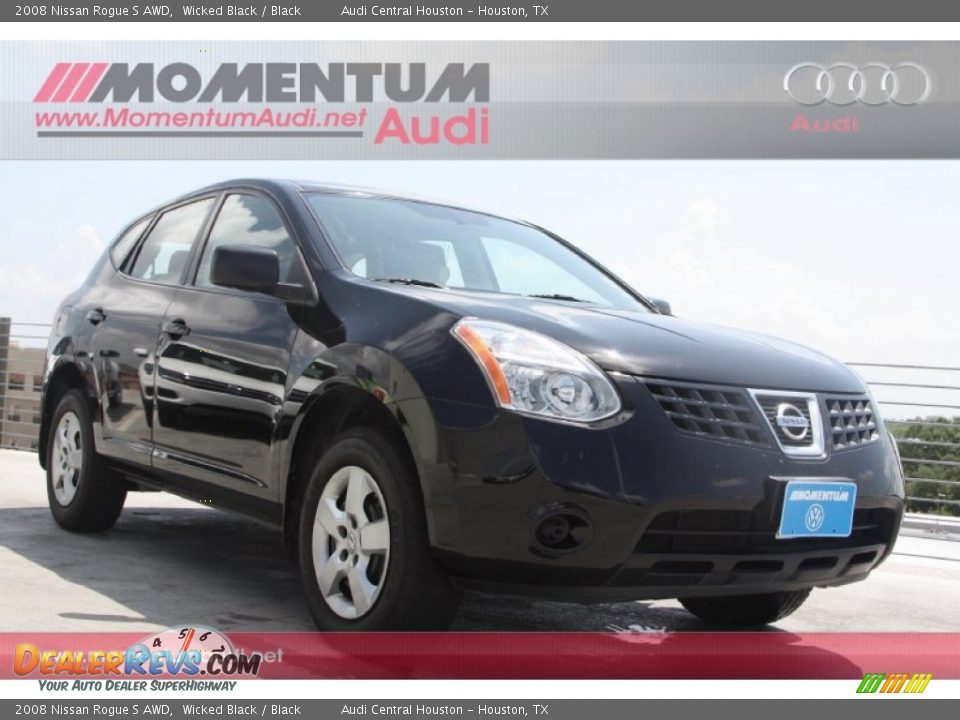 2008 Nissan Rogue S AWD Wicked Black / Black Photo #1