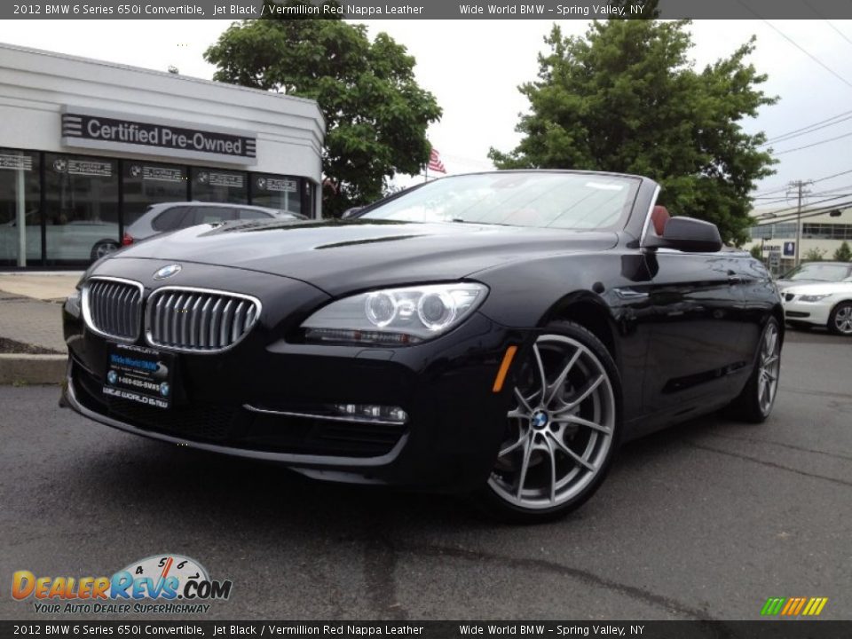 2012 BMW 6 Series 650i Convertible Jet Black / Vermillion Red Nappa Leather Photo #1