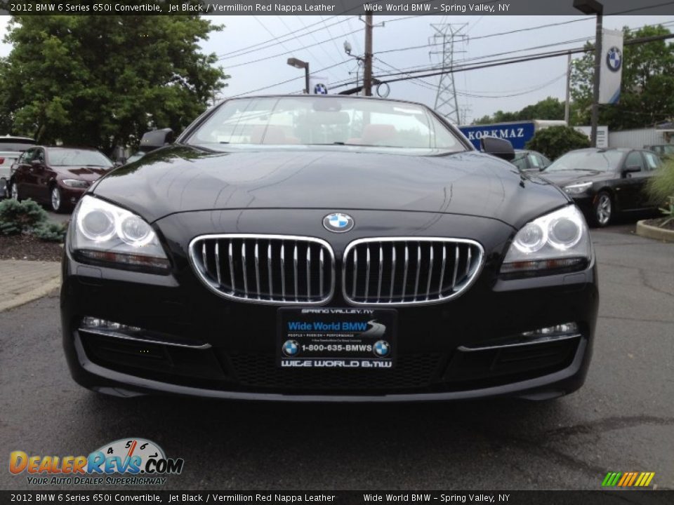 2012 BMW 6 Series 650i Convertible Jet Black / Vermillion Red Nappa Leather Photo #2