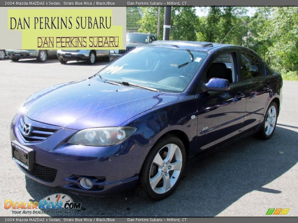 2004 Mazda MAZDA3 s Sedan Strato Blue Mica / Black/Blue Photo #1