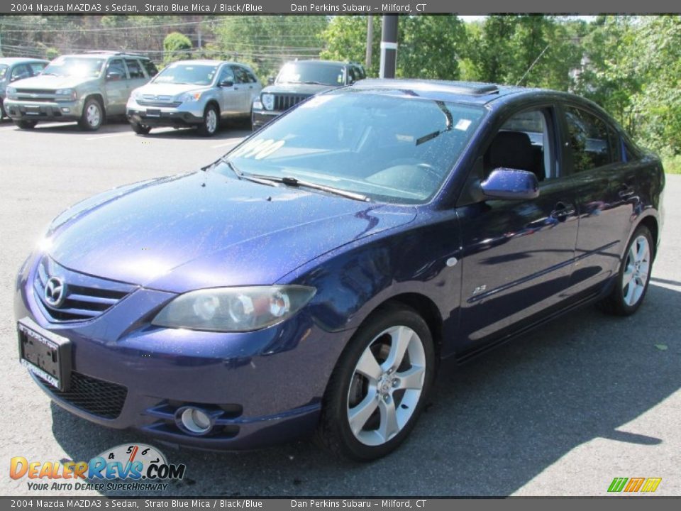 2004 Mazda MAZDA3 s Sedan Strato Blue Mica / Black/Blue Photo #2