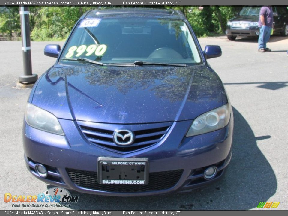 2004 Mazda MAZDA3 s Sedan Strato Blue Mica / Black/Blue Photo #3