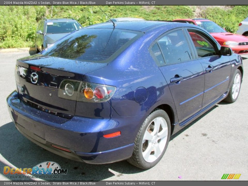 2004 Mazda MAZDA3 s Sedan Strato Blue Mica / Black/Blue Photo #7