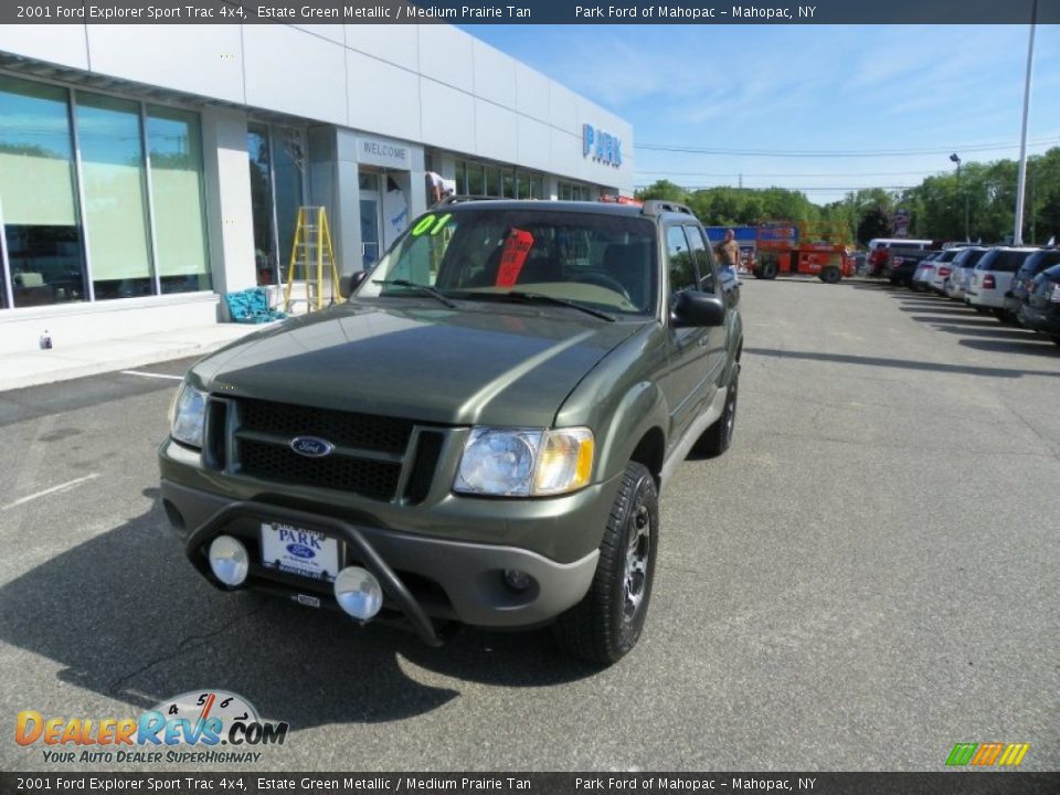 2001 Ford Explorer Sport Trac 4x4 Estate Green Metallic / Medium Prairie Tan Photo #2