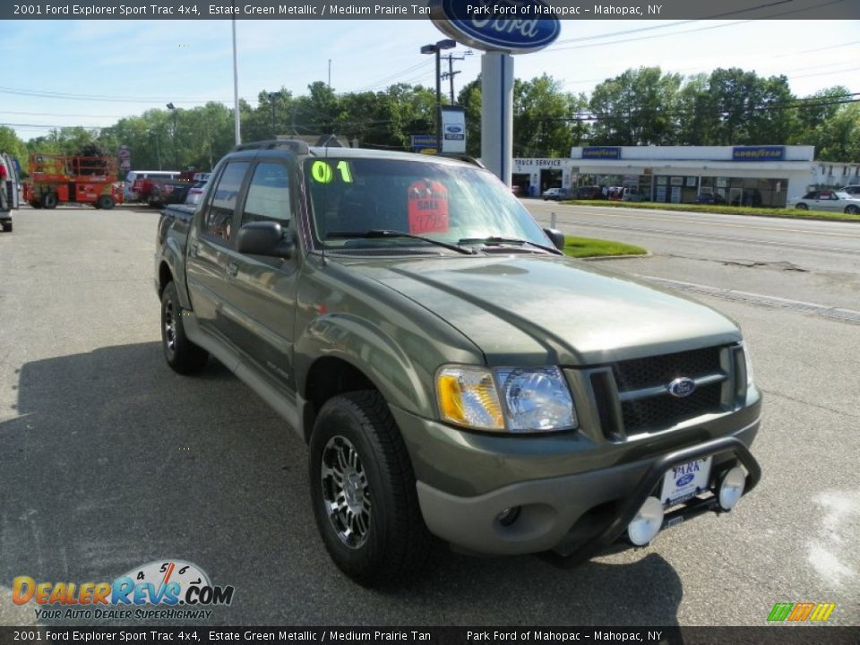 2001 Ford Explorer Sport Trac 4x4 Estate Green Metallic / Medium Prairie Tan Photo #10