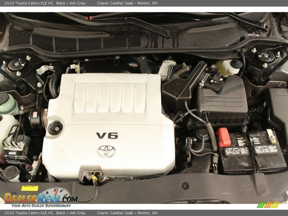 2010 Toyota Camry XLE V6 Black / Ash Gray Photo #26