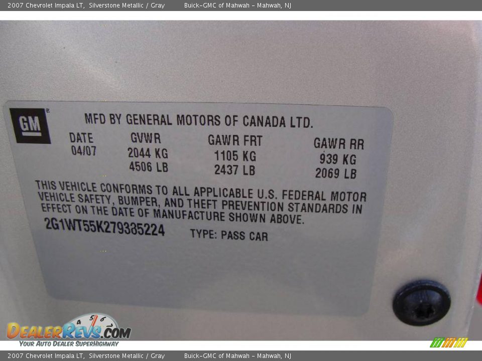 2007 Chevrolet Impala LT Silverstone Metallic / Gray Photo #24