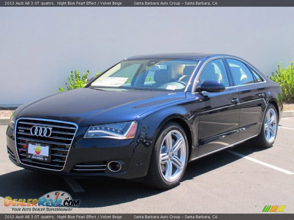 2013 Audi A8 3.0T quattro Night Blue Pearl Effect / Velvet Beige Photo #1