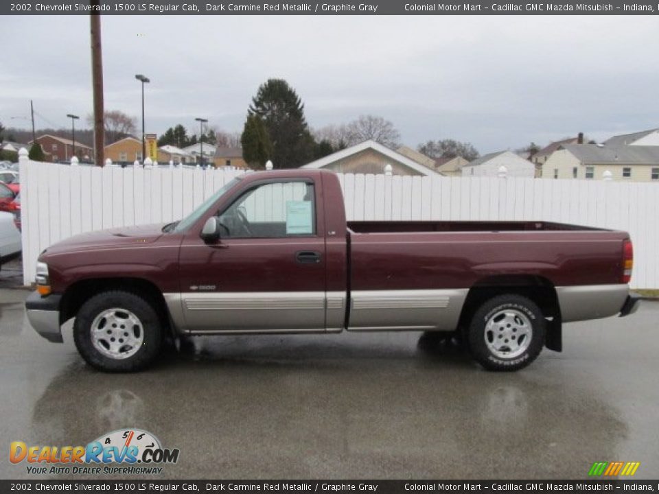 Dark Carmine Red Metallic 2002 Chevrolet Silverado 1500 LS Regular Cab Photo #2