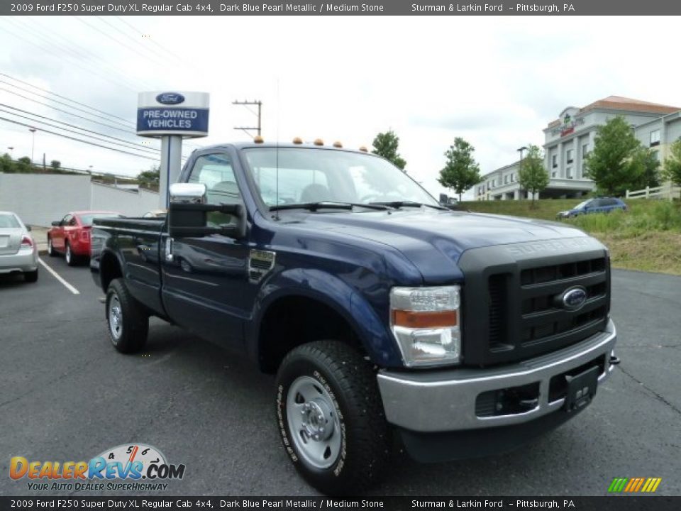 2009 Ford F250 Super Duty XL Regular Cab 4x4 Dark Blue Pearl Metallic / Medium Stone Photo #1