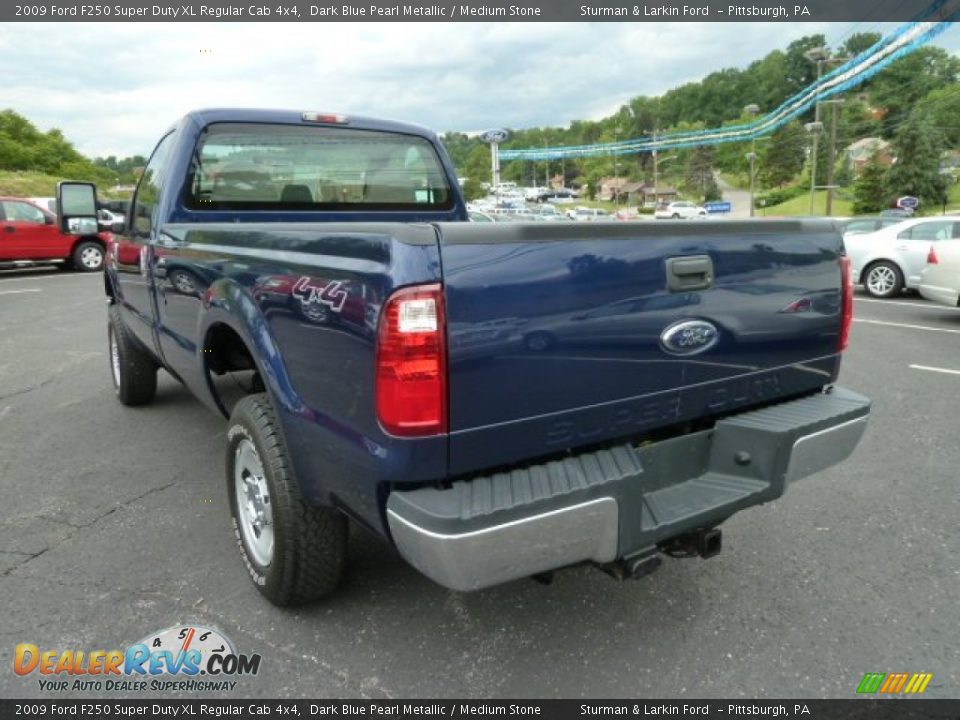 2009 Ford F250 Super Duty XL Regular Cab 4x4 Dark Blue Pearl Metallic / Medium Stone Photo #4