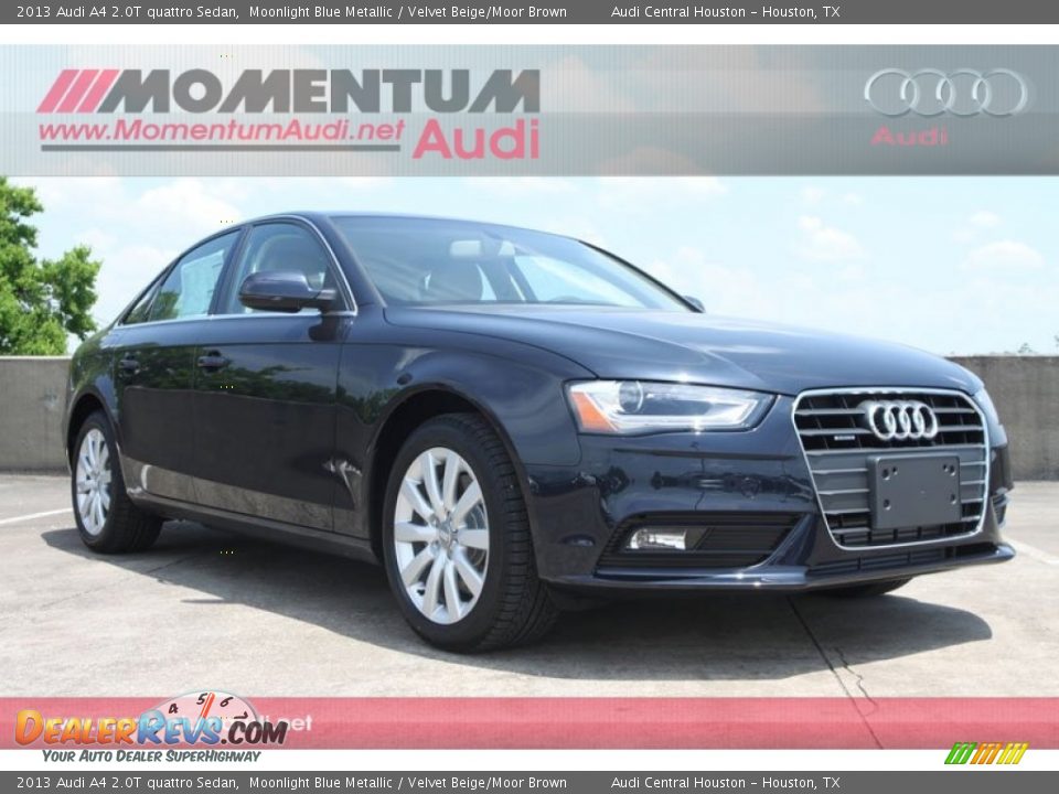 2013 Audi A4 2.0T quattro Sedan Moonlight Blue Metallic / Velvet Beige/Moor Brown Photo #1