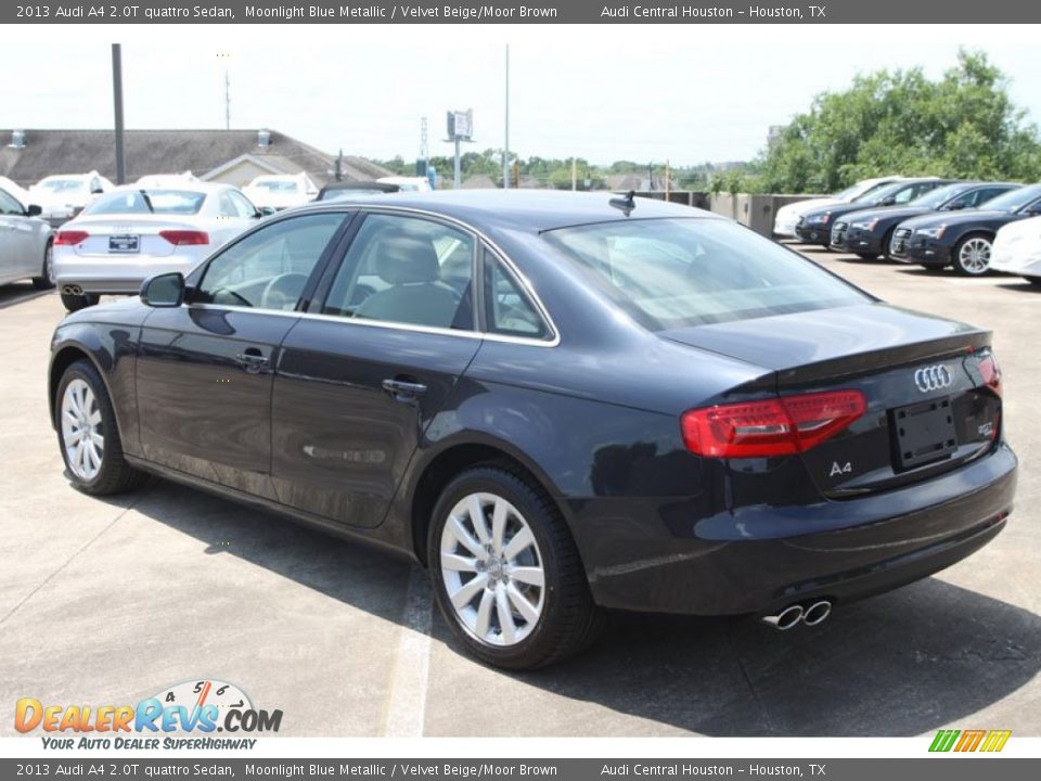 2013 Audi A4 2.0T quattro Sedan Moonlight Blue Metallic / Velvet Beige/Moor Brown Photo #7