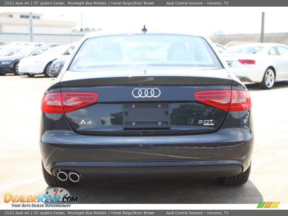 2013 Audi A4 2.0T quattro Sedan Moonlight Blue Metallic / Velvet Beige/Moor Brown Photo #8