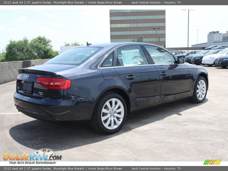 2013 Audi A4 2.0T quattro Sedan Moonlight Blue Metallic / Velvet Beige/Moor Brown Photo #9