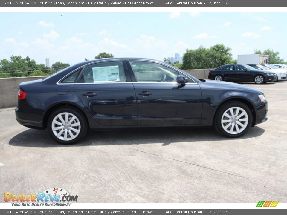 2013 Audi A4 2.0T quattro Sedan Moonlight Blue Metallic / Velvet Beige/Moor Brown Photo #10