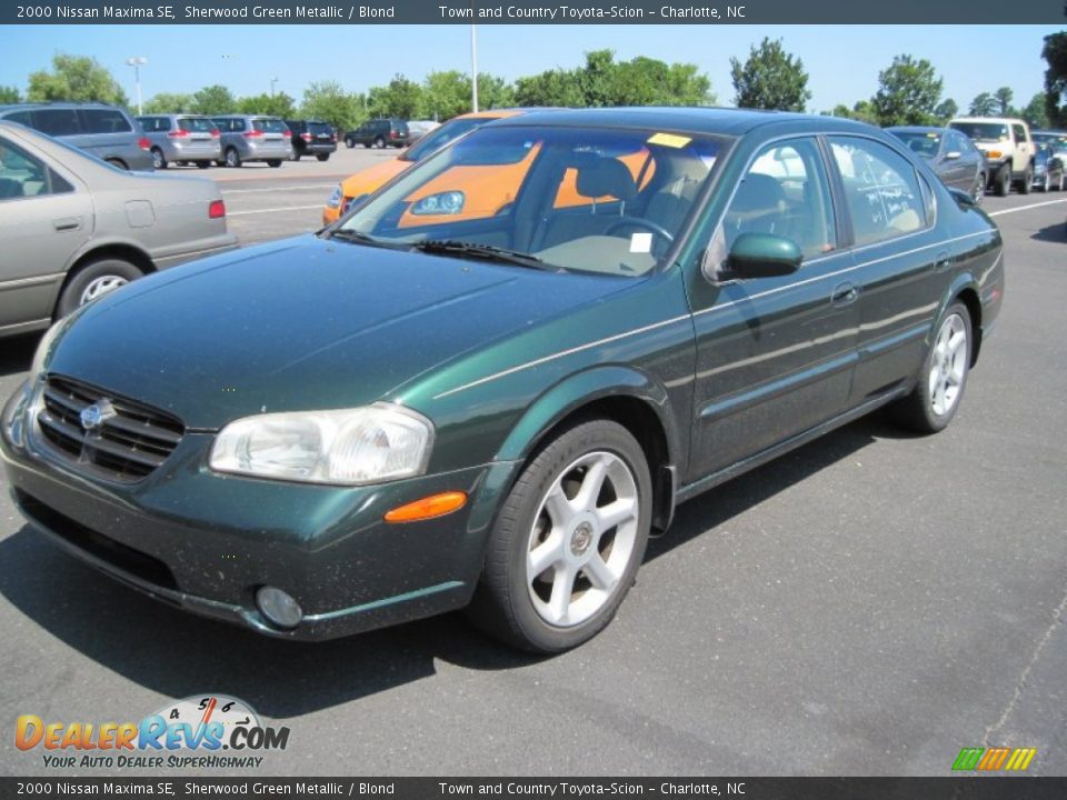 2000 Nissan Maxima SE Sherwood Green Metallic / Blond Photo #1