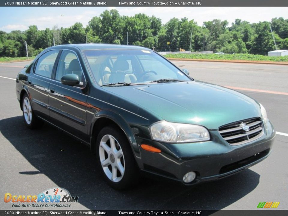 2000 Nissan Maxima SE Sherwood Green Metallic / Blond Photo #2