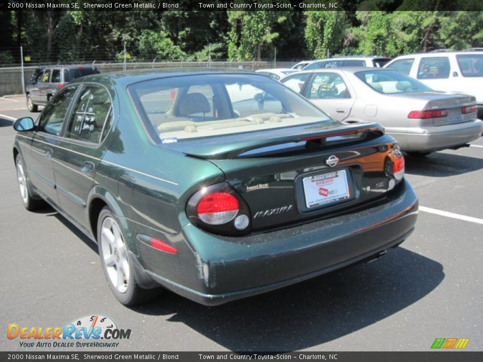 2000 Nissan Maxima SE Sherwood Green Metallic / Blond Photo #3
