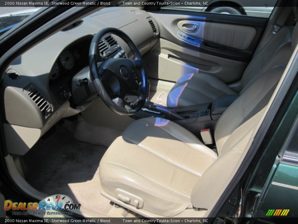 2000 Nissan Maxima SE Sherwood Green Metallic / Blond Photo #4