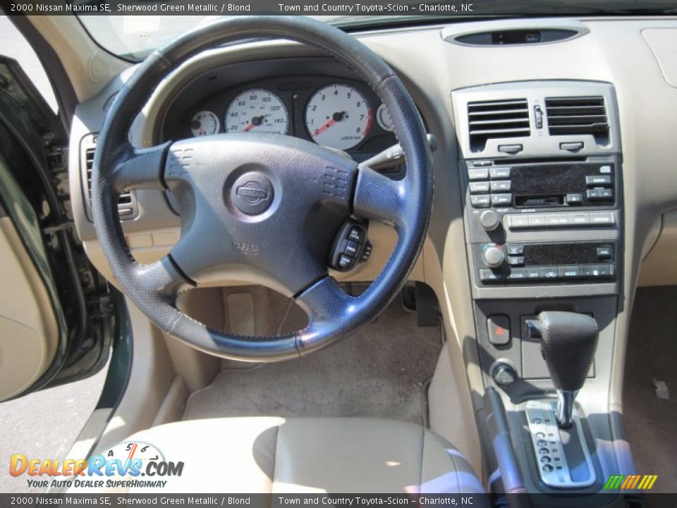 2000 Nissan Maxima SE Sherwood Green Metallic / Blond Photo #5