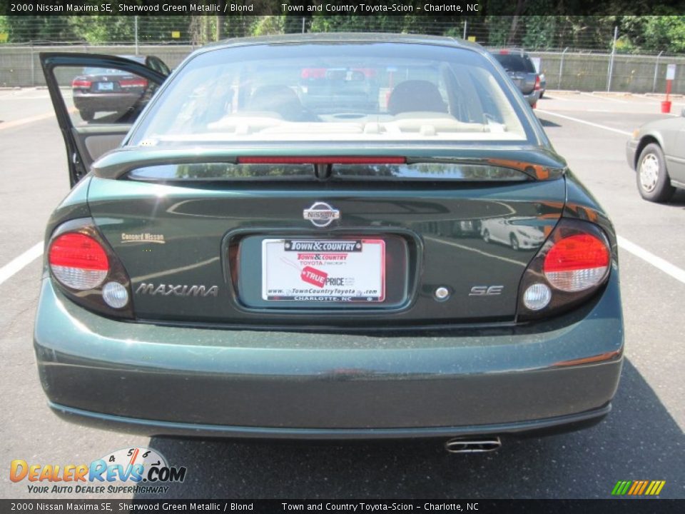 2000 Nissan Maxima SE Sherwood Green Metallic / Blond Photo #7