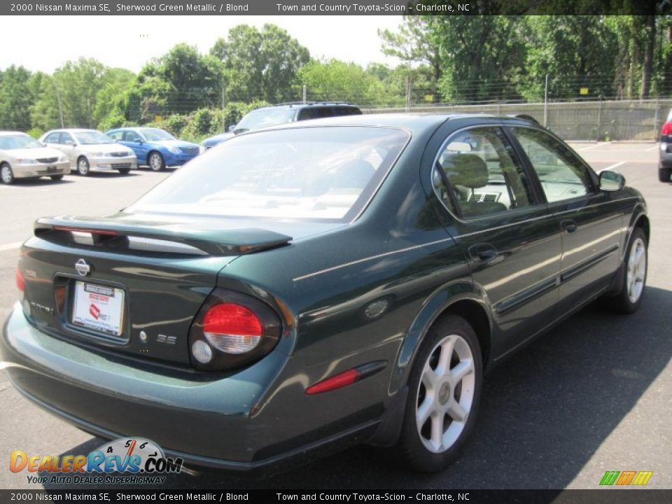 2000 Nissan Maxima SE Sherwood Green Metallic / Blond Photo #8