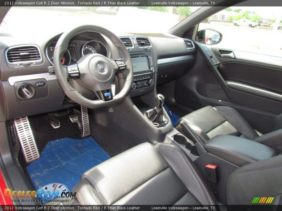 R Titan Black Leather Interior - 2012 Volkswagen Golf R 2 Door 4Motion Photo #5