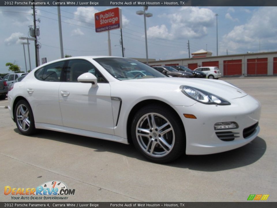 2012 Porsche Panamera 4 Carrara White / Luxor Beige Photo #1