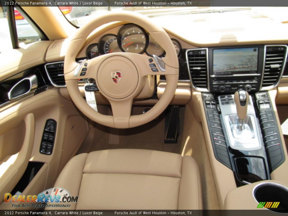 2012 Porsche Panamera 4 Carrara White / Luxor Beige Photo #9