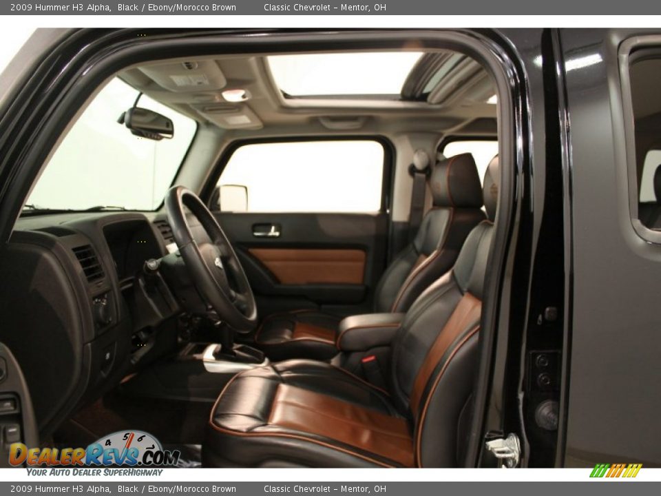 Ebony/Morocco Brown Interior - 2009 Hummer H3 Alpha Photo #8