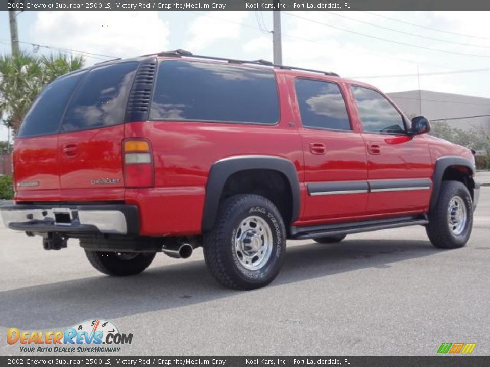2002 Chevrolet Suburban 2500 LS Victory Red / Graphite/Medium Gray Photo #3