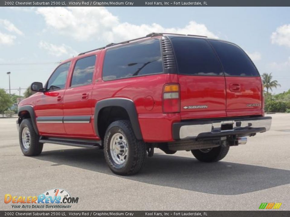 2002 Chevrolet Suburban 2500 LS Victory Red / Graphite/Medium Gray Photo #5