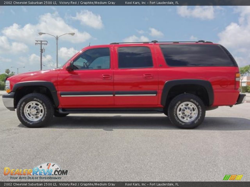 2002 Chevrolet Suburban 2500 LS Victory Red / Graphite/Medium Gray Photo #6